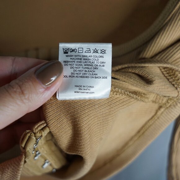 Adam Selman Sport Square Neck Cardigan - Khaki Size S - Picture 10 of 10